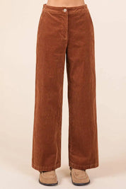 Corduroy Back Elastic Waist Pants Bottoms