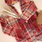 VERY J Fuzzy Plaid Long Sleeve Hooded Jacket Tops
