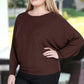 Zenana Plus Batwing Sleeve Knit Top-Casual Comfort Shirts & Tops