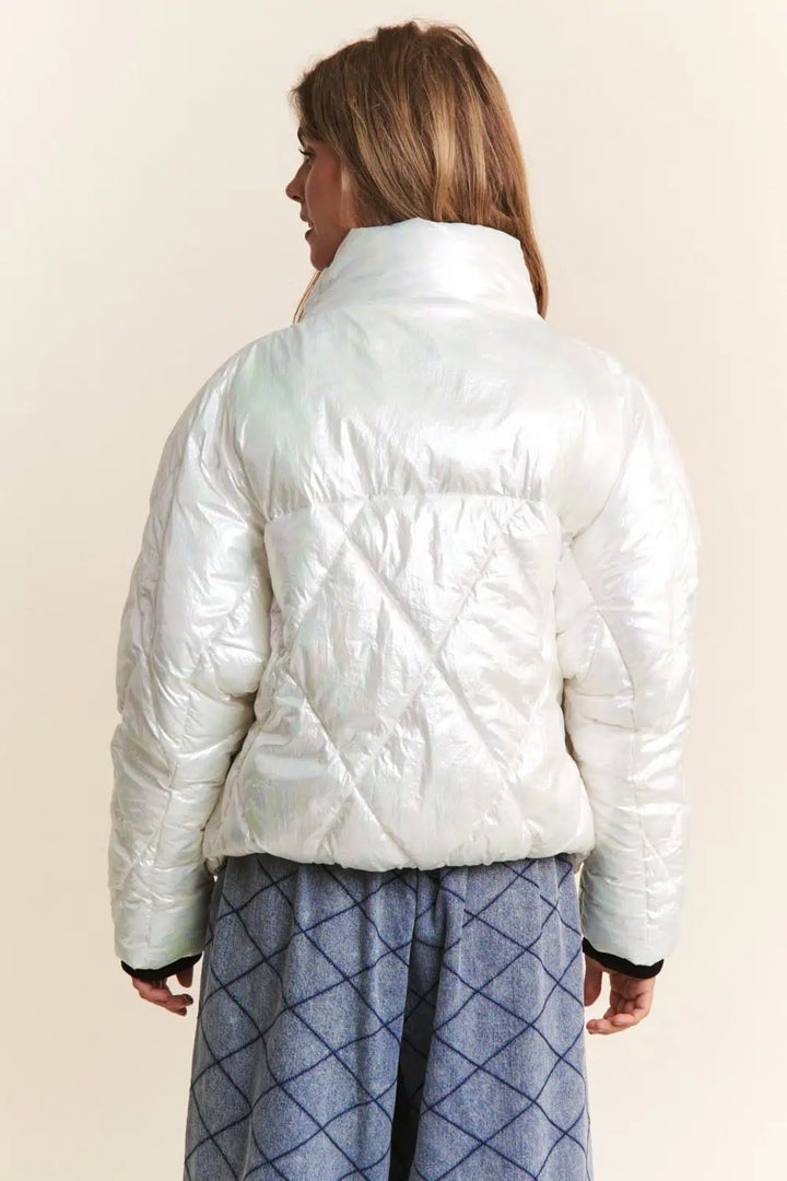 J.NNA Quilted Mock Neck Puffer Jacket Tops