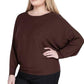 Zenana Plus Batwing Sleeve Knit Top-Casual Comfort Shirts & Tops