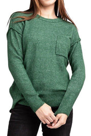 Zenana Hi-Low Hem Round Neck Sweater Sweaters