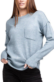 Zenana Hi-Low Hem Round Neck Sweater Sweaters