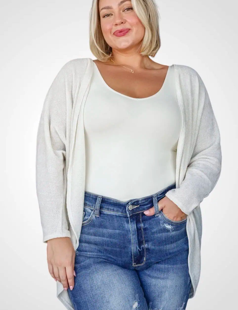 How's It Going Open Front Cardigan Tops