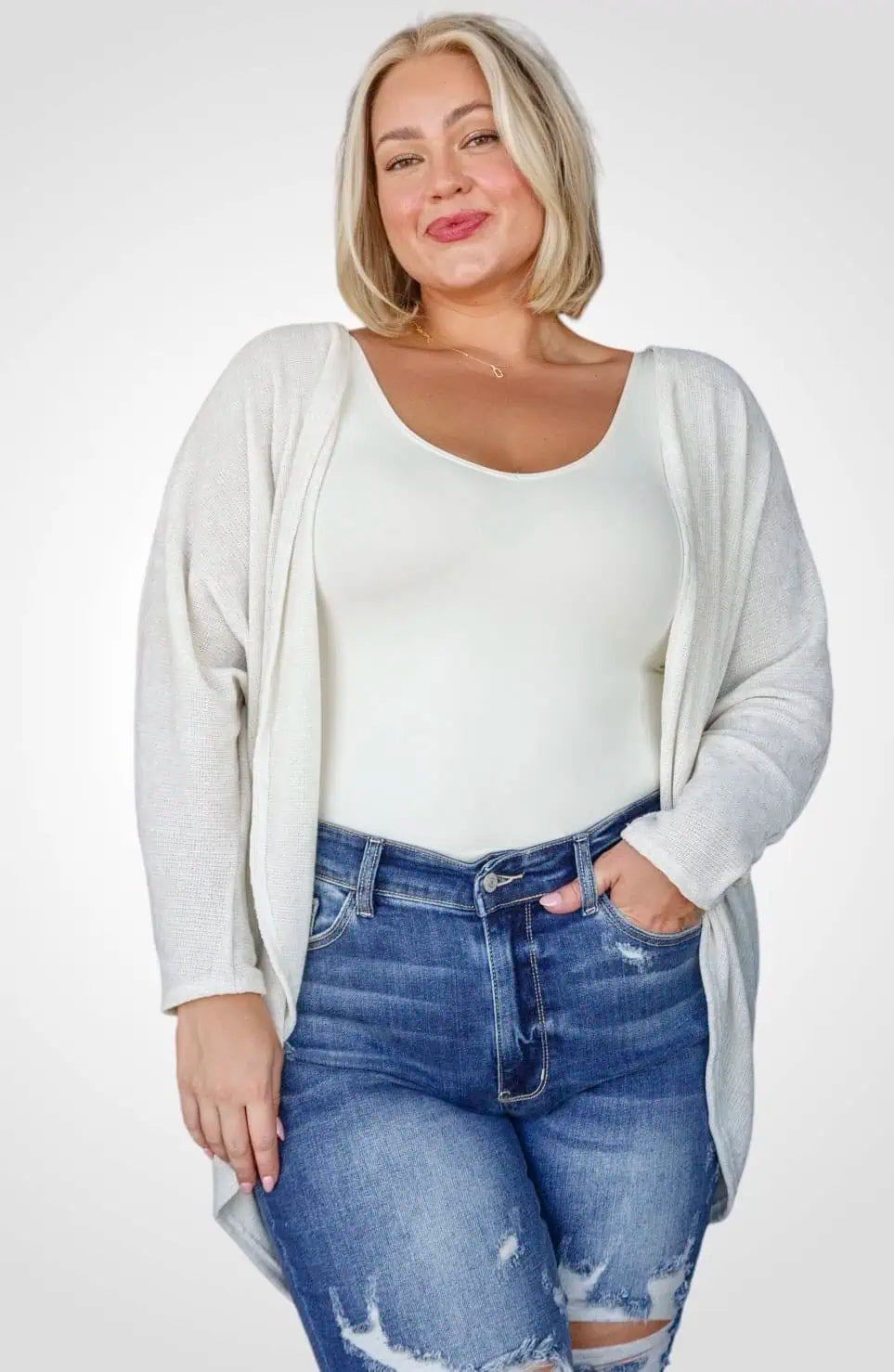 How's It Going Open Front Cardigan Tops