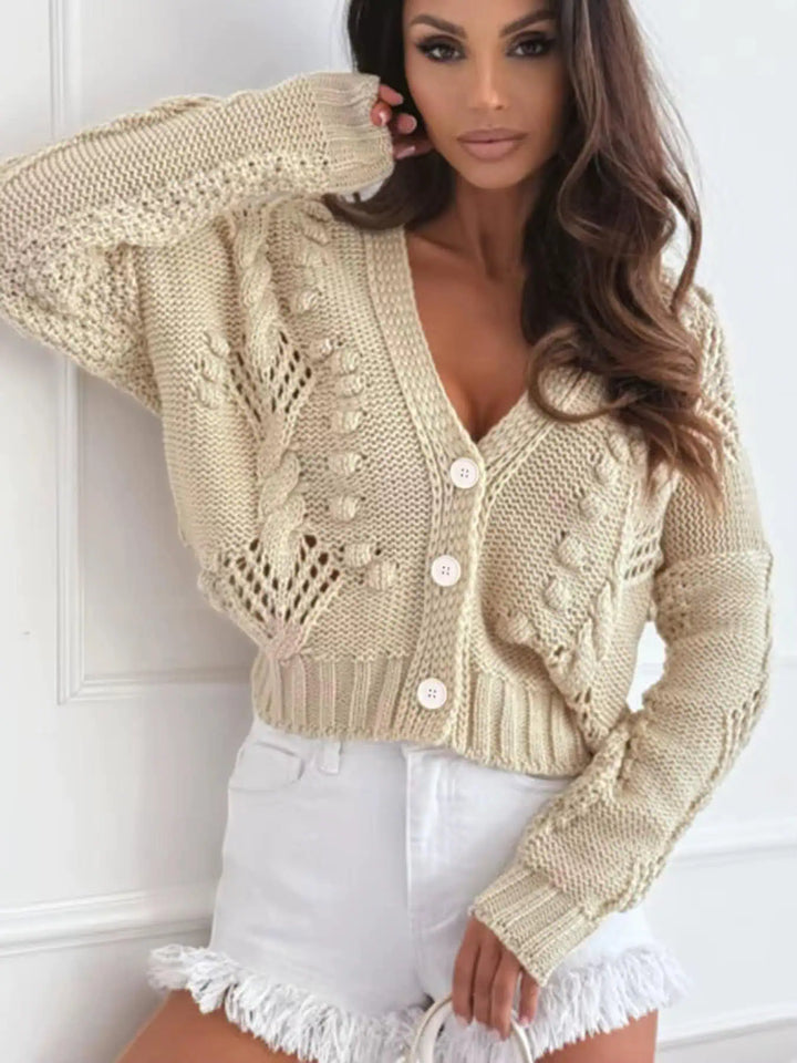 Button Up V-Neck Cardigan