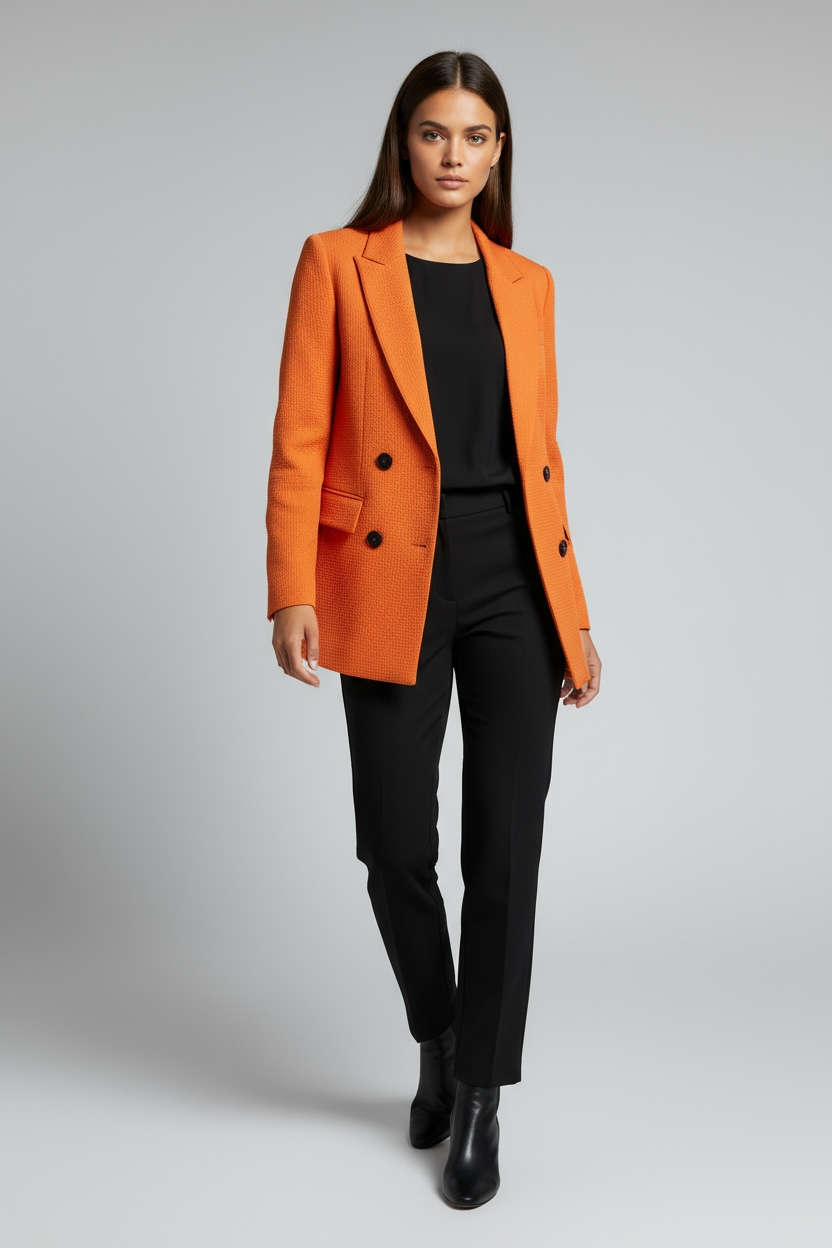 Double-Breasted Textured Blazer | Blazers Daverri Fashions