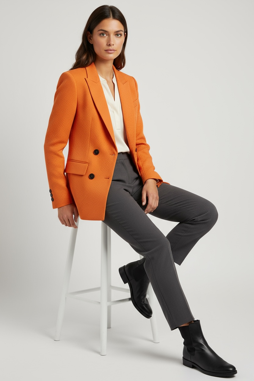 Double-Breasted Textured Blazer | Blazers Daverri Fashions