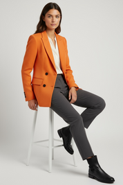 Double-Breasted Textured Blazer | Blazers Daverri Fashions