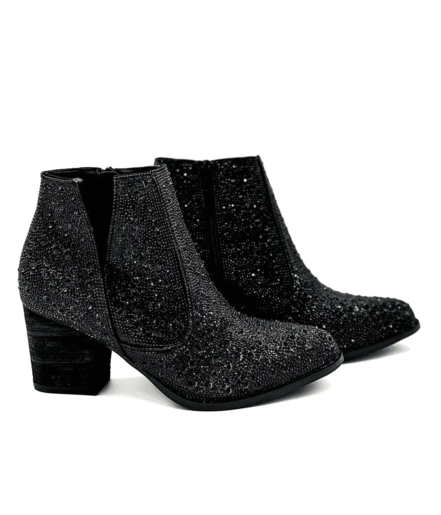 Shine Star Rhinestone Bootie in Black Shoes