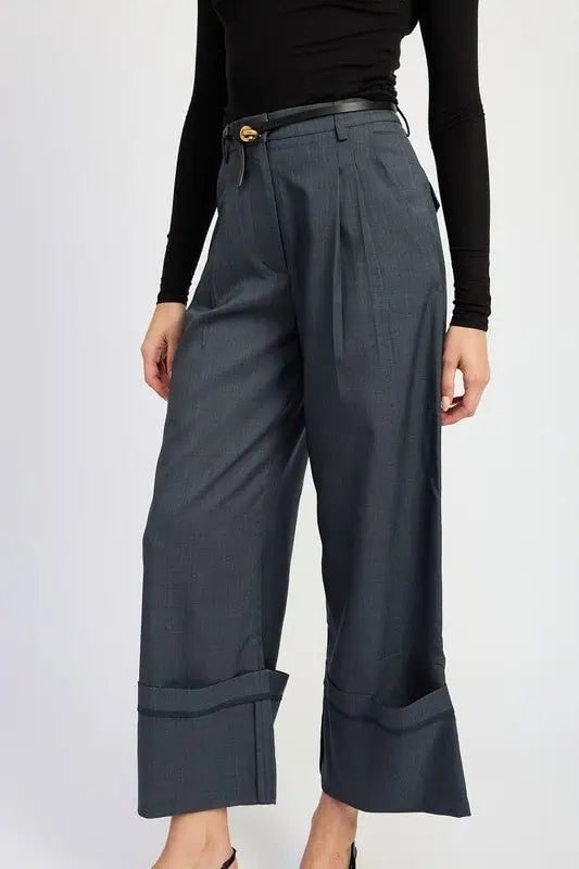 FOLD OVER PLEATED PANTS Pants