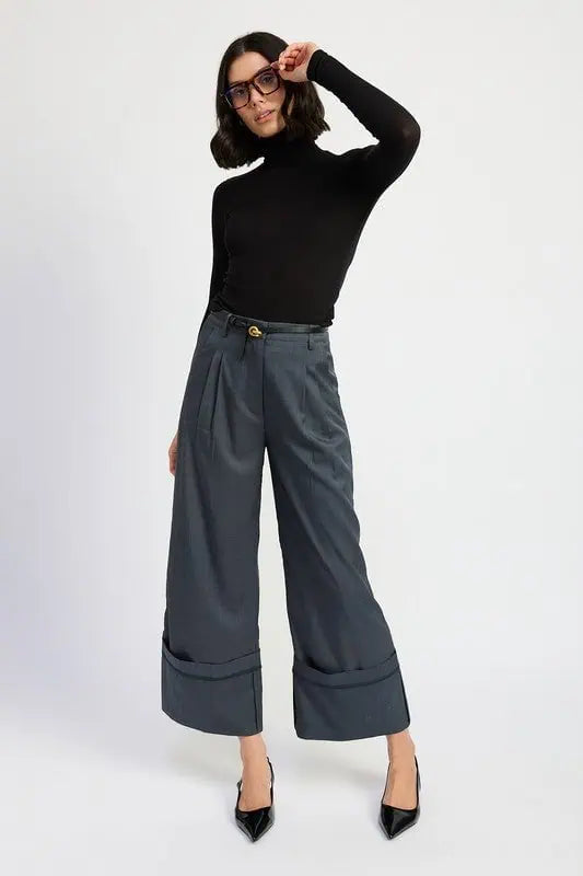 FOLD OVER PLEATED PANTS Bottoms