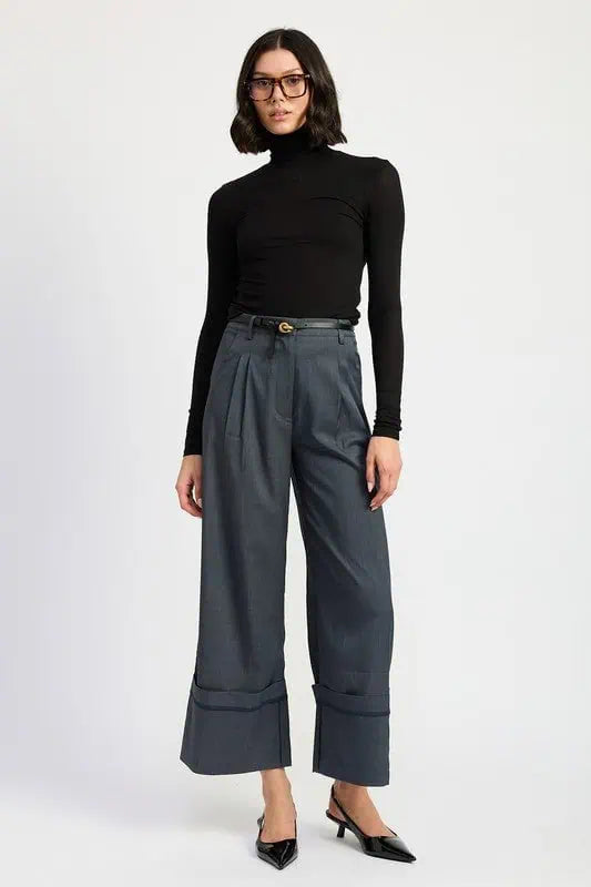 FOLD OVER PLEATED PANTS Bottoms