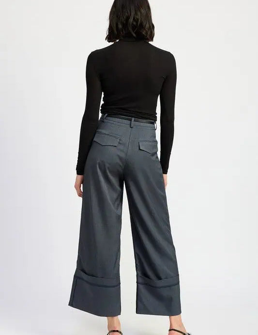 FOLD OVER PLEATED PANTS Bottoms