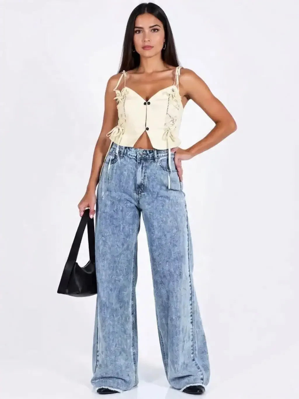 Daverri Fashions Wide Leg Jeans with Pockets - DAVERRI FASHIONS