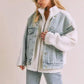 Loose Fit Sherpa Denim Jacket - DAVERRI FASHIONS
