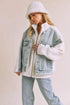 Loose Fit Sherpa Denim Jacket - DAVERRI FASHIONS