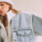 Loose Fit Sherpa Denim Jacket - DAVERRI FASHIONS