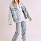 Loose Fit Sherpa Denim Jacket - DAVERRI FASHIONS