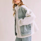 Loose Fit Sherpa Denim Jacket - DAVERRI FASHIONS