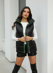 Daverri Fashions Zip-Up Collared Vest