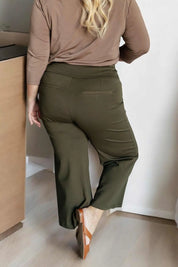 Magic Wide Leg Crop Pants in Olive Bottoms