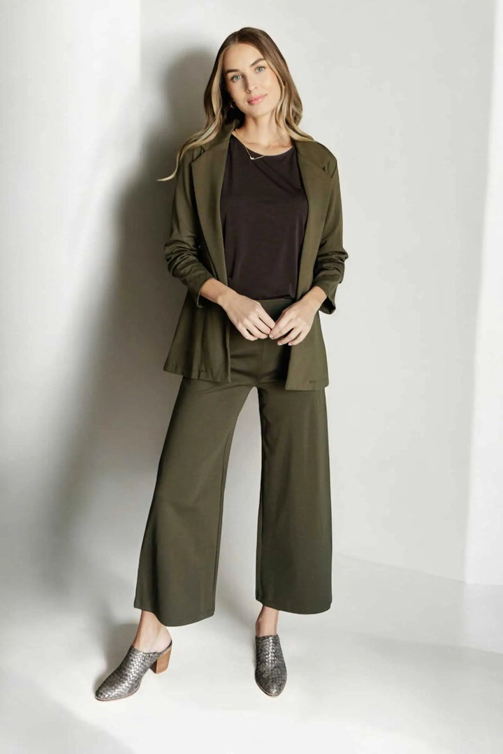 Magic Wide Leg Crop Pants in Olive Bottoms