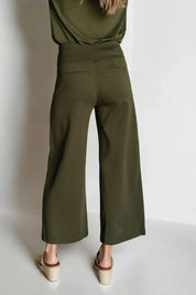 Magic Wide Leg Crop Pants in Olive Bottoms