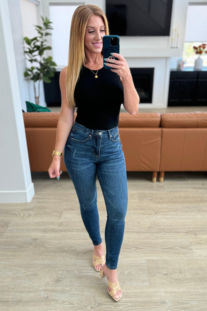 Judy Blue High Rise Control Top Skinny Jeans Bottoms