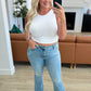 Isla Mid Rise Distressed Released Hem Bootcut Jeans Womens
