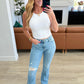 Isla Mid Rise Distressed Released Hem Bootcut Jeans Womens