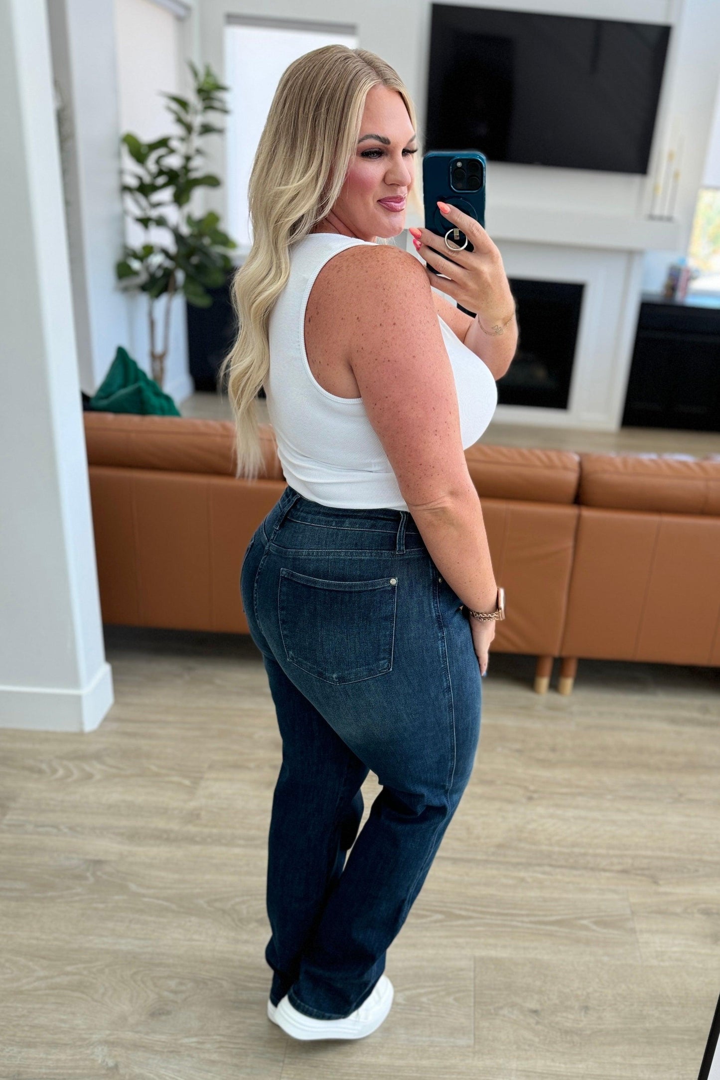 Muriel Mid Rise Control Top Classic Straight Jeans Jeans