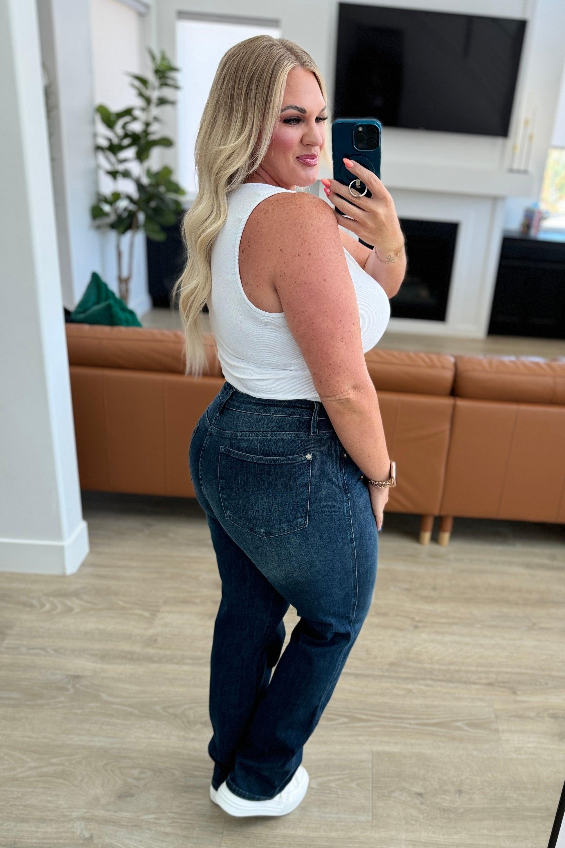 Muriel Mid Rise Control Top Classic Straight Jeans Jeans