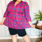 Back To Basics Fuchsia Plaid Notched Neck Babydoll Top - DAVERRI FASHIONS