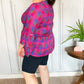 Back To Basics Fuchsia Plaid Notched Neck Babydoll Top - DAVERRI FASHIONS