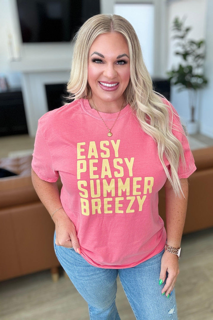 Easy Peasy Summer Breezy Tee Tops