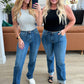 Campbell High Rise Center Seam Detail Straight Jeans Jeans