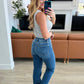 Campbell High Rise Center Seam Detail Straight Jeans Jeans