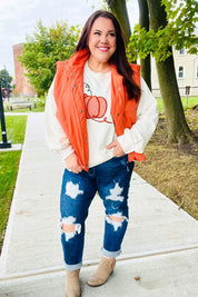 Weekend Ready Rust High Neck Snap Button Quilted Puffer Vest | Daverri Fashions