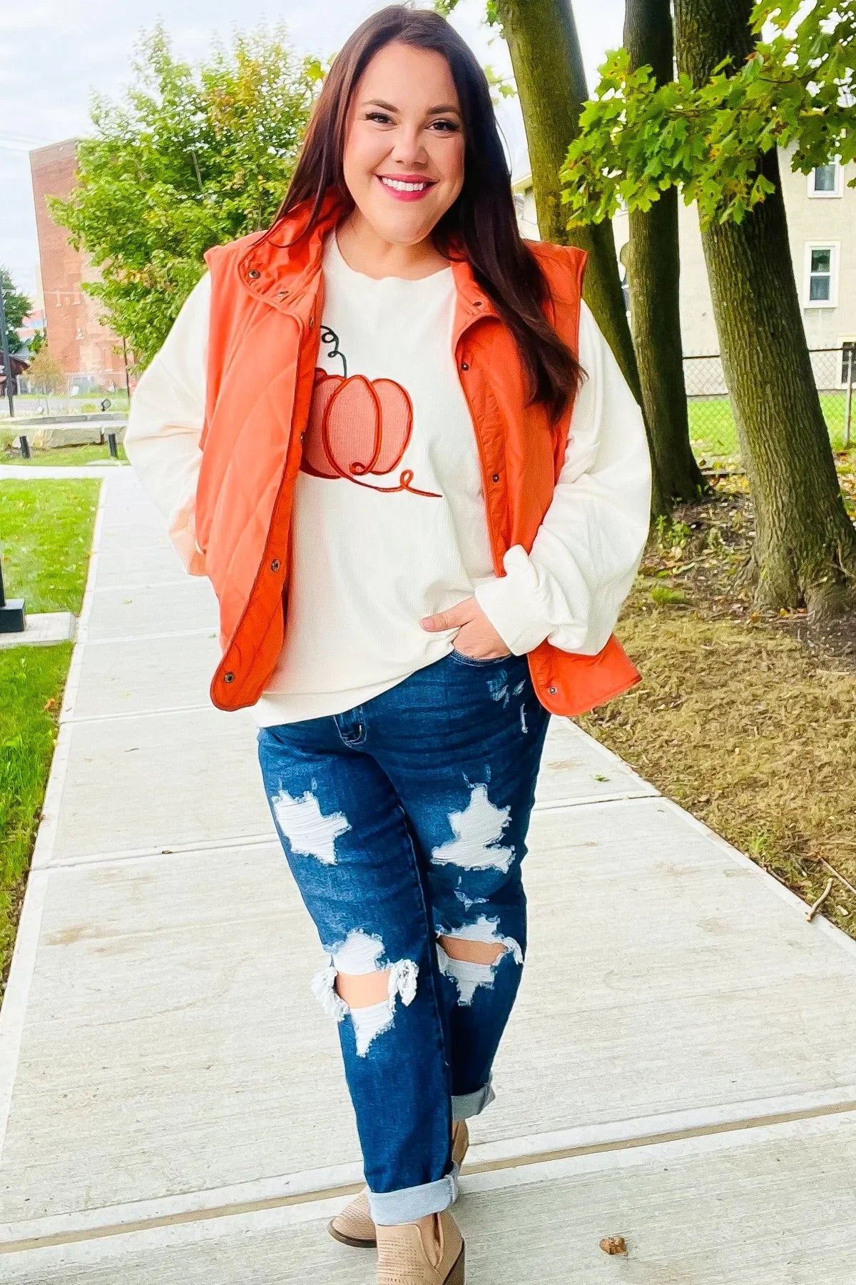 Weekend Ready Rust High Neck Snap Button Quilted Puffer Vest | Daverri Fashions