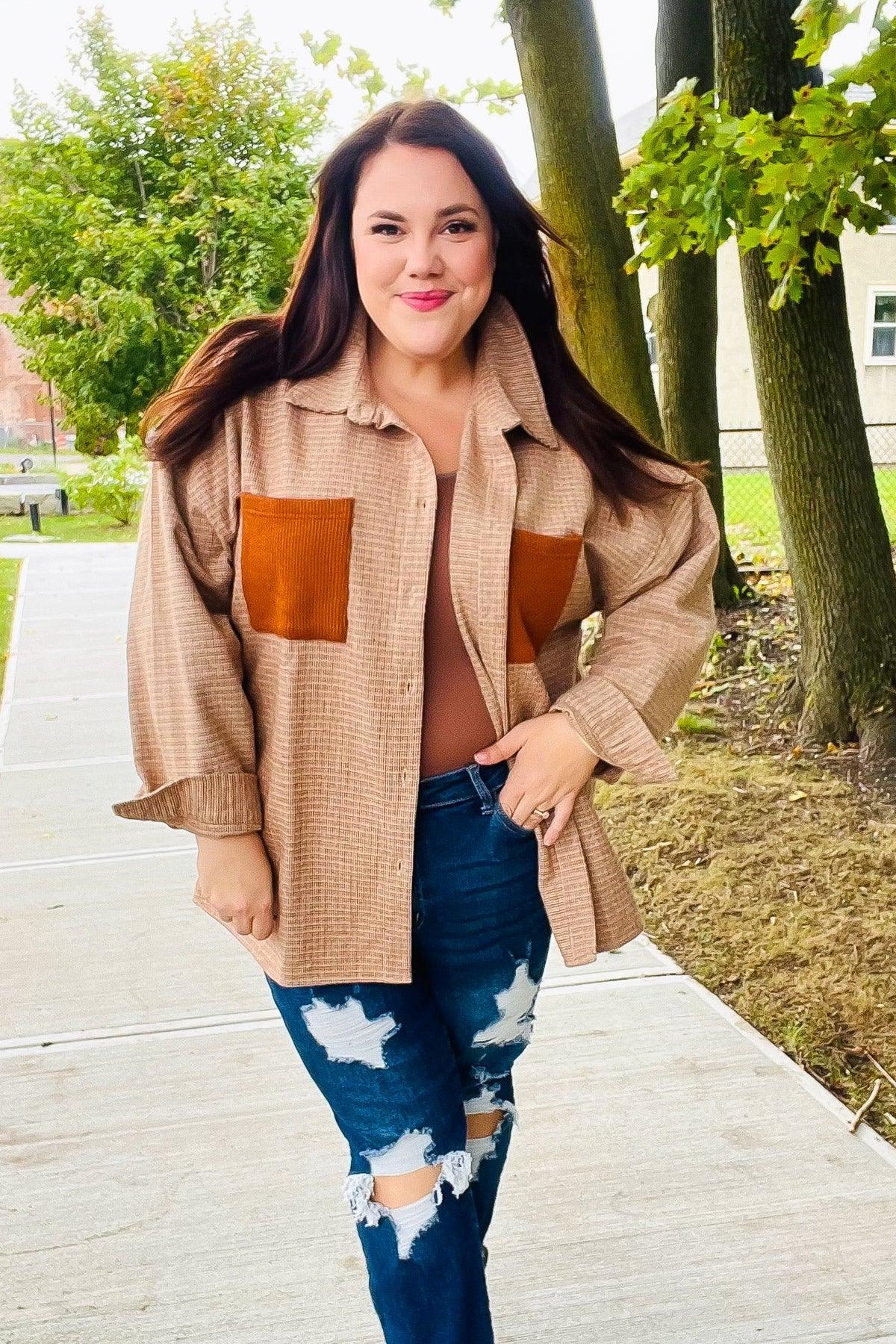 Start Your Day Rust Flannel Plaid Oversized Shacket | 2024 Blow-Out Sale Daverri Fashions