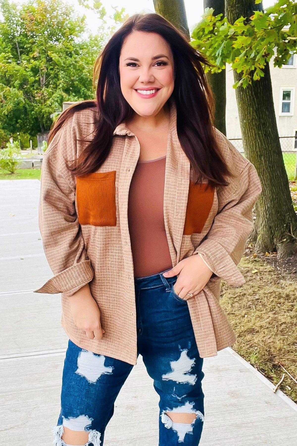 Start Your Day Rust Flannel Plaid Oversized Shacket - DAVERRI FASHIONS