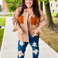 Start Your Day Rust Flannel Plaid Oversized Shacket - DAVERRI FASHIONS