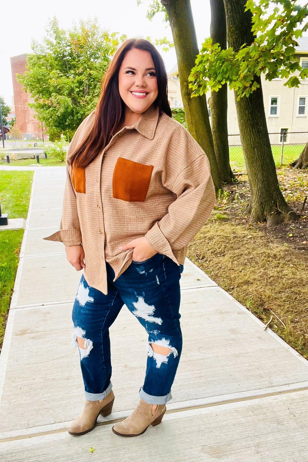 Start Your Day Rust Flannel Plaid Oversized Shacket | 2024 Blow-Out Sale Daverri Fashions