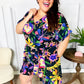 Live For Today Black Floral Surplice Woven Romper - DAVERRI FASHIONS