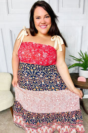 Vacay Vibes Orange Floral Smocked Tube Top Tiered Maxi Dress | 07-01-25 Summer Sale Daverri Fashions