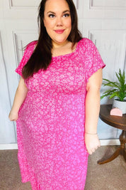 Perfectly You Fuchsia Ditzy Floral Fit & Flare Maxi Dress | Daverri Fashions