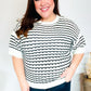 You've Got This Ivory & Black Wavy Stripe Pattern Sweater Top - DAVERRI FASHIONS