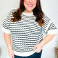 You've Got This Ivory & Black Wavy Stripe Pattern Sweater Top - DAVERRI FASHIONS