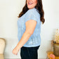 Bibi Blue Dolman Short Sleeve Pointelle Knit Sweater - DAVERRI FASHIONS